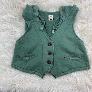 Free people boho vest with hoodie size medium